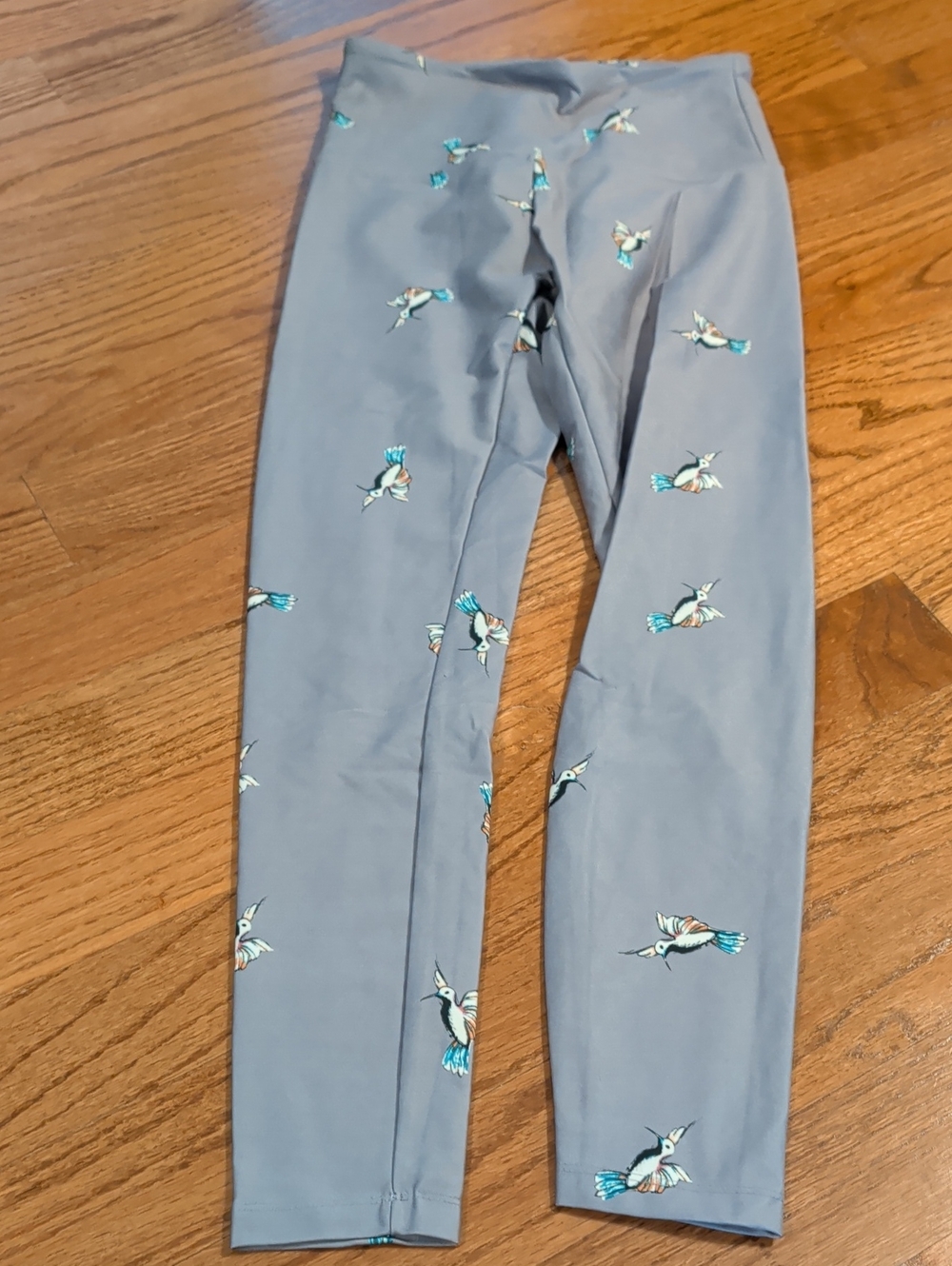 Marika Leggings with Teal and White Bird Print